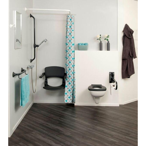 Handicare barre d'appui murale 90 degrés 113x56 en L droite inox anthracite RAL 7028 SW66102