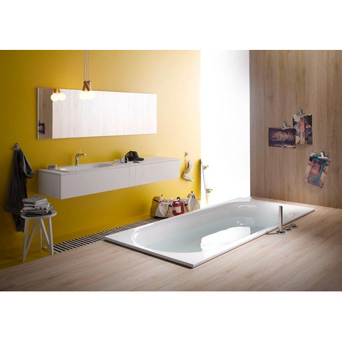 Bette Comodo baignoire 190x90x45cm côté pied droit trop-plein à l'avant blanc SW68344