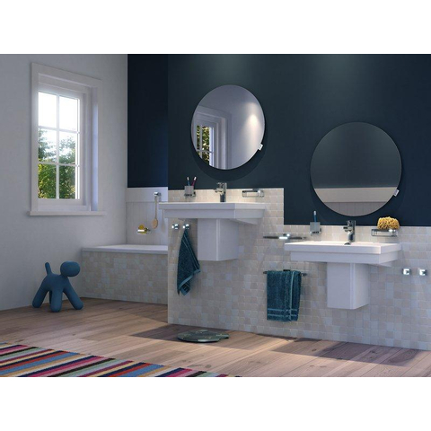 Geesa Hotel Brosse de toilette avec support Chrome (tête de brosse blanche) 0650184