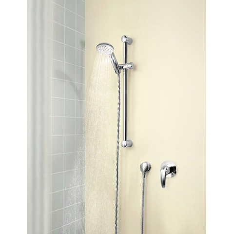 Hansa Hansabasicjet ensemble de bain douchette 1 jet D95 mm support mural douchette technologie anticalcaire flexible de douche 1500 mm chromé SW89958