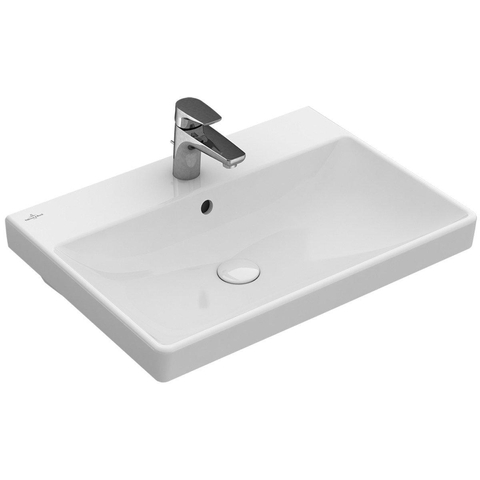 Villeroy & Boch Avento meubelwastafel - 65x47cm - 1 kraangat - met overloop - White Alpine (glans wit) SW59867