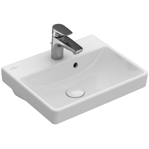 Villeroy & Boch Avento fontein - 45x37cm - 1 kraangat - met overloop - White Alpine (glans wit) SW59855