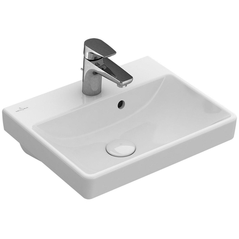 Villeroy & Boch Avento meubelwastafel - 45x37cm - 1 kraangat - met overloop CeramicPlus - White Alpine (glans wit) SW59854