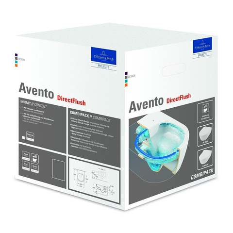 Villeroy & Boch Avento Pack WC suspendu DirectFlush avec abattant SlimSeat softclose et quick release blanc SW59891