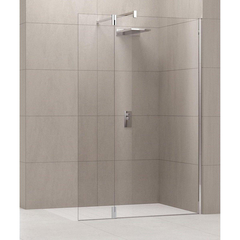 Novellini Giada draaideel rechts voor inloopdouche 37x195cm chroom-satijnband SW93623