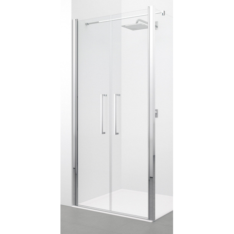 Novellini Young 2.0 porte de douche - 107x200cm - porte pivotante - 2 éléments - chromé mat SW93634