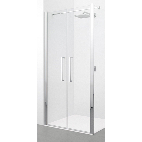 Novellini Young 2.0 porte de douche - 107x200cm - porte pivotante - 2 éléments - chromé mat SW93634