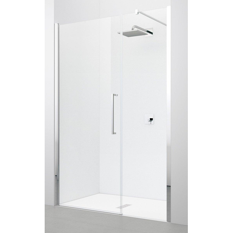 Novellini Young 2.0 porte de douche - 117-121x200cm - porte pivotante - avec panneau fixe - chromé mat 0335749