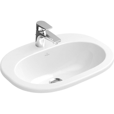 Villeroy et Boch O.novo Lavabo à encastrer 56x40.5x17.5cm avec trop plein et trou pour robinetterie Blanc 0124152