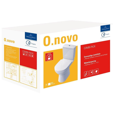 Villeroy & Boch O.novo combipack duobloccombinatie - met quickrelease en softclose zitting CeramicPlus alphin - White Alpine (glans wit) SW85730