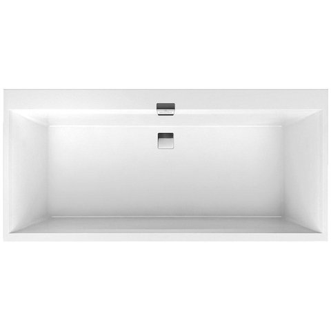 Villeroy & Boch Squaro edge 12 bad quaryl rechthoekig - 180x80x45cm - inclusief poten en afvoer /overloopcombinatie - glans wit 0942247