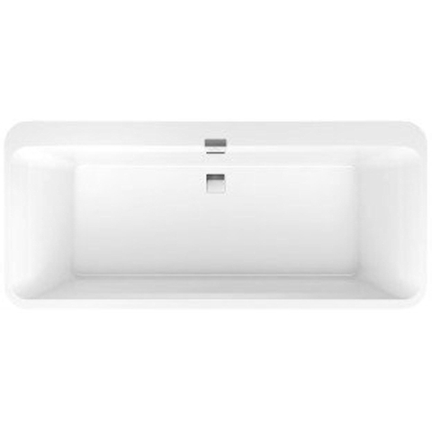 Villeroy & Boch Squaro edge 12 kunststof bad quaryl rechthoekig - vrijstaand - 180x80x45cm - inclusief paneel en afvoer /overloopcombinatie - glans wit 0942250