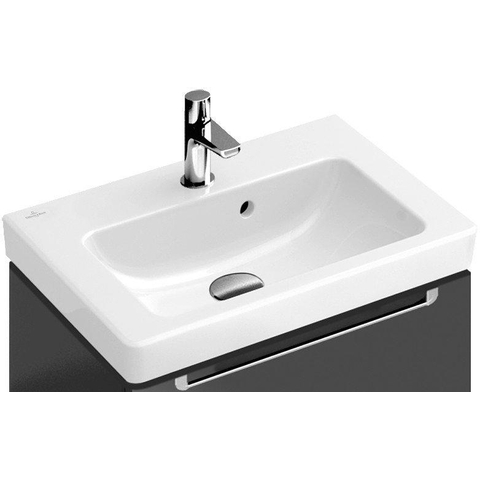 Villeroy & Boch Subway 2.0 lavabo à poser sur meuble - 60x47cm - 1 trou de robinetterie avec trop-plein ceramic+ blanc 1024107