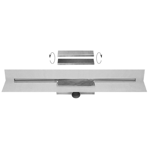 Easy drain M-line caniveau de douche 100 cm ensemble complet siphon 30 mm inox SW96784