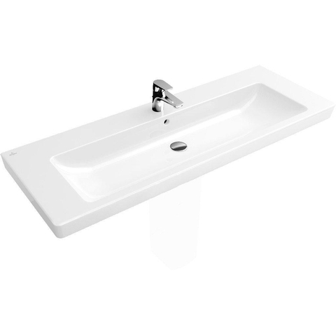 Villeroy & Boch Subway 2.0 meubelwastafel - 130x47cm - 1 kraangat - met overloop - White Alpine (glans wit) 1024046