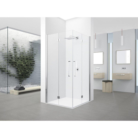 Novellini Young 2.0 2gs cabine de douche entrée d'angle avec portes pliantes 89/91x200cm match chrome/clair 0335839