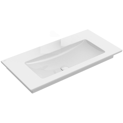 Villeroy & Boch venticello meubelwastafel - 100x50cm - zonder kraangat - met overloop - White Alpine (glans wit) 1025124
