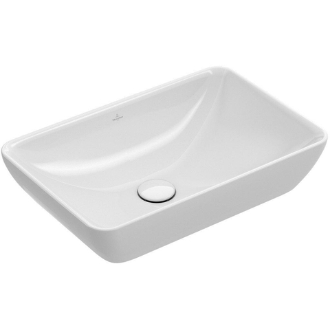 Villeroy & Boch venticello semi - inbouw opzetwastafel - zonder kraangat - 55x36cm - met overloop - White Alpine (glans wit) 1025158