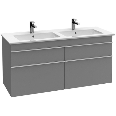Villeroy & Boch venticello wastafelonderkast - 125.3x59cm 4x lade - glans grijs GA43421