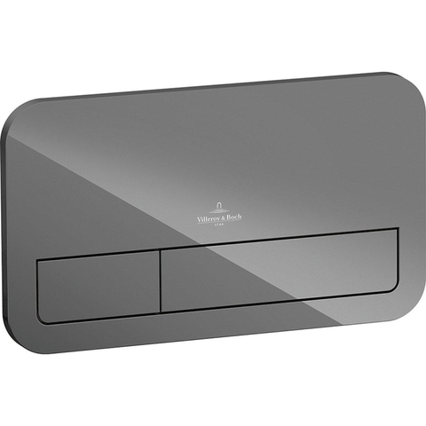 Villeroy & Boch Viconnect 2 knops bedieningsplaat - glas - Glass Black (glans zwart) GA39908