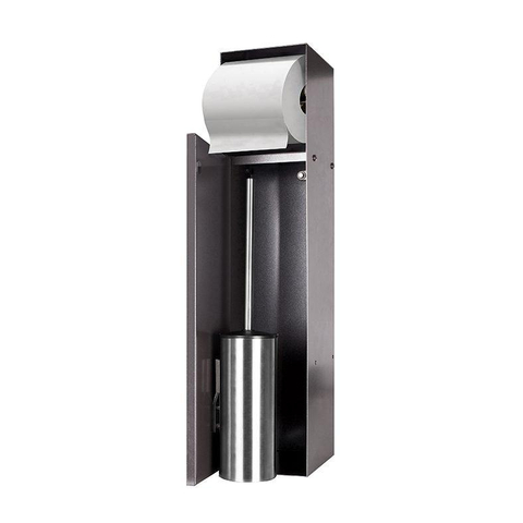 Looox Closed closetborstelgarnituur - met rolhouder - tegelbaar - antraciet SW76086
