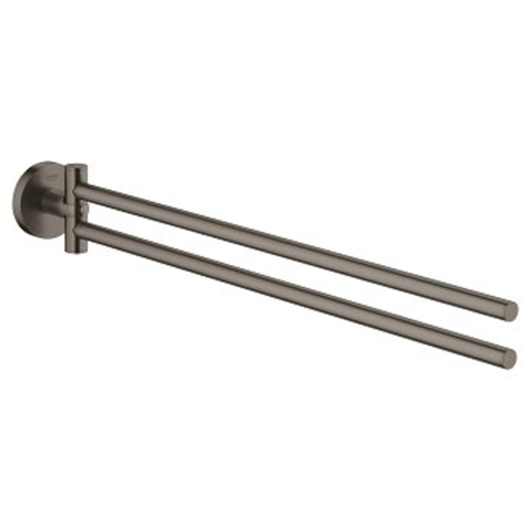 Grohe Essentials Handdoekhouder - 45cm - dubbel - draaibaar - brushed hard graphite (antraciet) SW98953