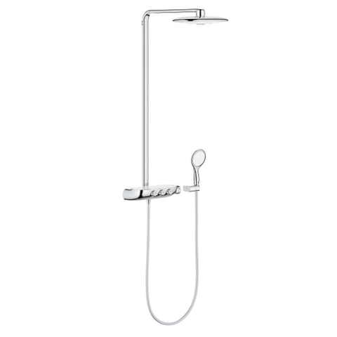 Grohe Rainshower SmartControl ensemble de douche pluie apparent – thermostatique – douche de tête Ø 36 cm – douchette 2 jets – blanc/chrome SW97589