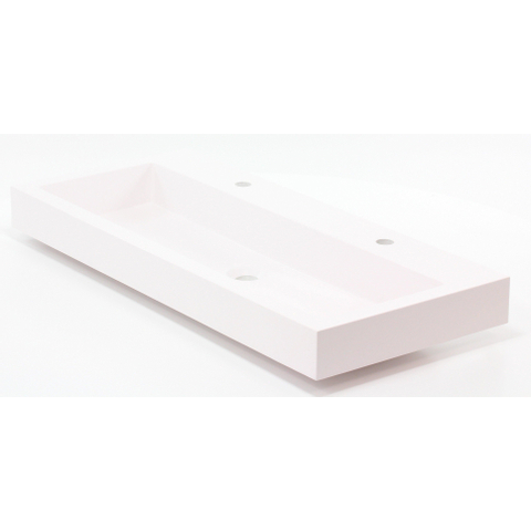 Ink Momento lavabo - 100x45x9cm - simple vasque - 2 trous - polystone - blanc brillant SW158012