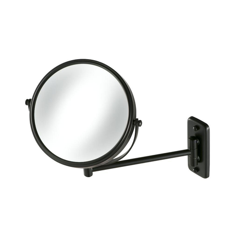 Geesa Mirror Collection Miroir grossissant 1 bras miroir standard et grossissant 3x Ø20cm noir SW104292