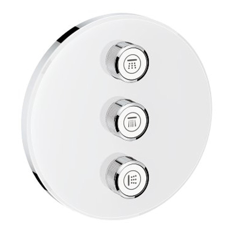 Grohe SmartControl Mitigeur thermostatique encastré - 3 boutons - adapté pour 3 fonctions - rond - blanc SW104928
