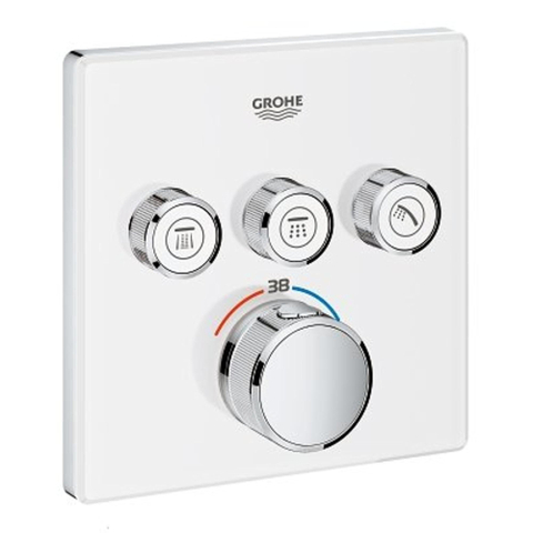 GROHE Smartcontrol Partie de finition pour robinet de douche encastrable thermostatique avec inverseur 3 voies carré blanc SW104931