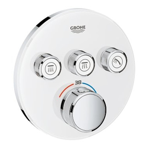 GROHE Smartcontrol Partie de finition pour robinet de douche encastrable thermostatique avec inverseur 3 voies rond blanc SW104927