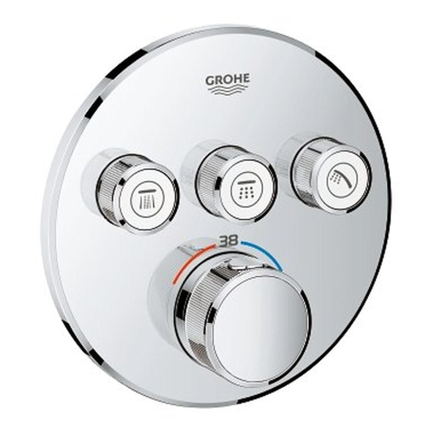 GROHE Smartcontrol Partie de finition pour robinet de douche encastrable thermostatique avec inverseur 3 voies rond chrome SW104919