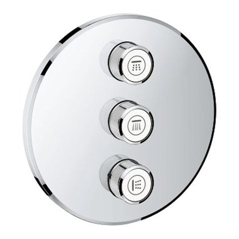 Grohe SmartControl Mitigeur de douche encastré - 3 boutons - adapté pour 3 fonctions - rond - chrome SW104920