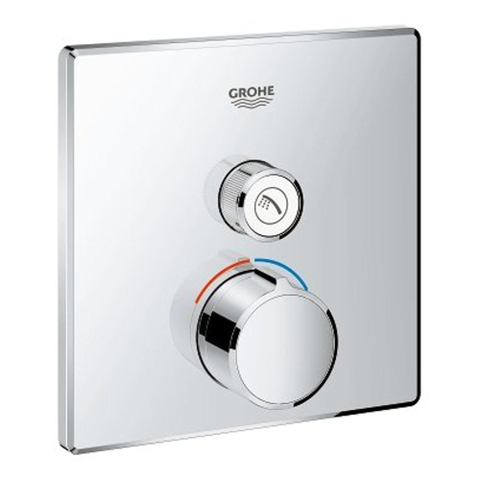 Grohe SmartControl Mitigeur thermostatique encastré - 2 boutons - mitigeur - carré - chrome SW104936