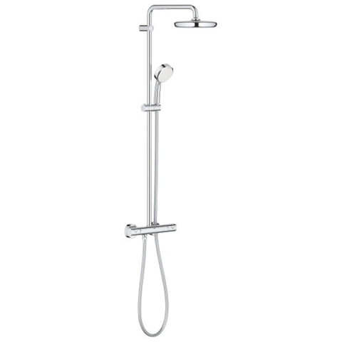 Grohe Tempesta Cosmopolitan 210 ensemble de douche pluie apparent – thermostatique – douche de tête Ø 21 cm – douchette 2 jets – chrome SW108122