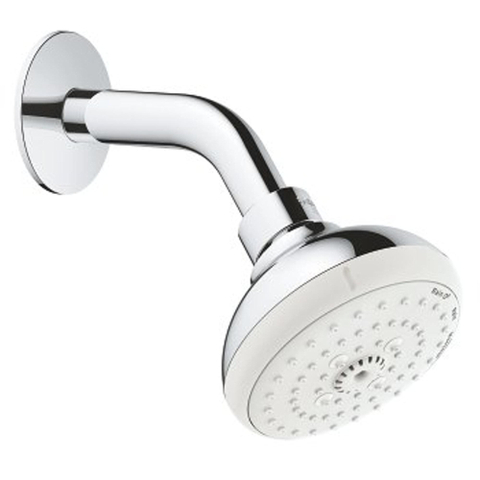 GROHE Tempesta 100 Pomme de douche - 10cm - 3 types de jets - montage mural - chrome/blanc SW108119
