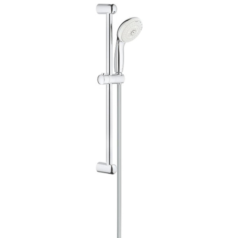 GROHE New Tempesta 100 Ensemble barre de douche - 60cm - douchette ronde - 4 types de jets - flexible de douche lisse - chrome/blanc SW108110