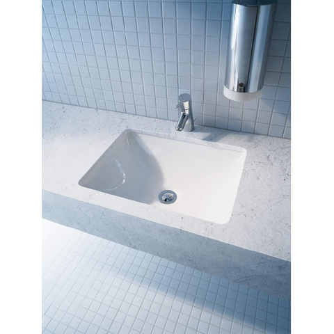 Duravit Starck 3 Wastafel - inbouw - 49x36.5x18cm - zonder kraangat - inclusief bevestiging - wit 0313904