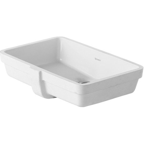 Duravit Vero onderbouwwastafel voor houten console 48.5x31.5cm met overloop en wondergliss wit 0291362