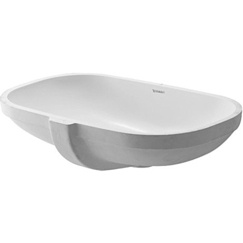 Duravit D-code Onderbouwwastafel - 49.5x32cm - zonder kraangat - met overloop - glans wit 0315114