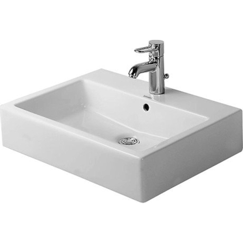 Duravit Vero Opbouwwastafel - geslepen - met kraangat - met overloop - 50x47cm - met wondergliss - inclusief bevestiging - wit 0292801