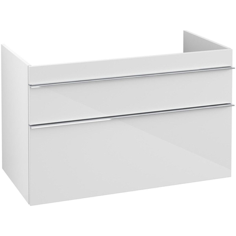 Villeroy & Boch venticello wastafelonderkast - 95.3x59cm 2x lade - glans wit GA53295