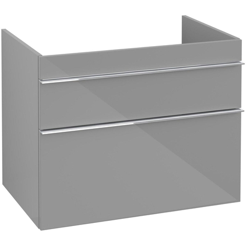 Villeroy & Boch venticello wastafelonderkast - 75.3x59cm 2x lade - glans grijs GA52688