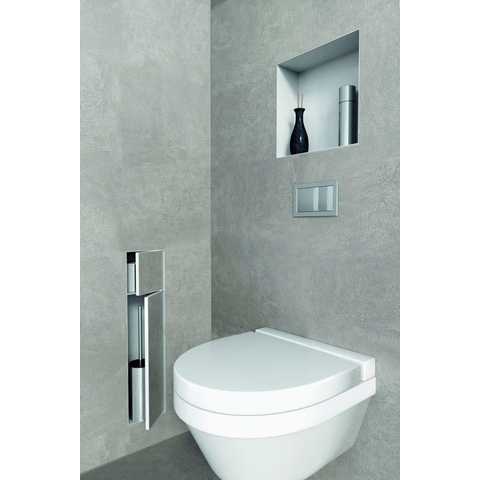 Looox Closed inbouw closetrolhouder - 2 deuren - betegelbaar - antraciet SW104302
