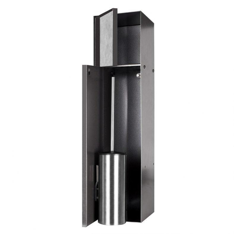 Looox Closed inbouw closetrolhouder - 2 deuren - betegelbaar - antraciet SW104302