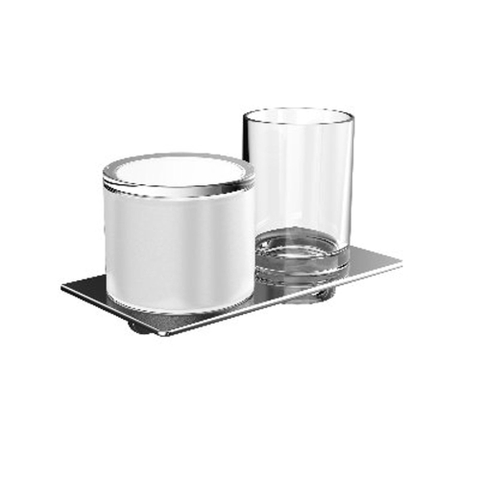 Emco Art glashouder/zeepdispenser met bedieningshendel chroom SW97608
