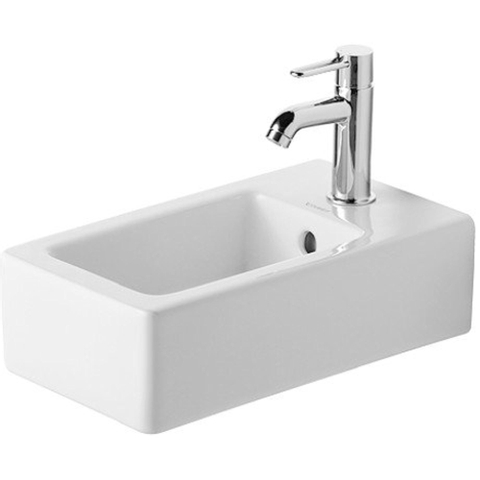 Duravit Vero Fontein - met kraangat - met overloop - 25x45cm - wit 0291345
