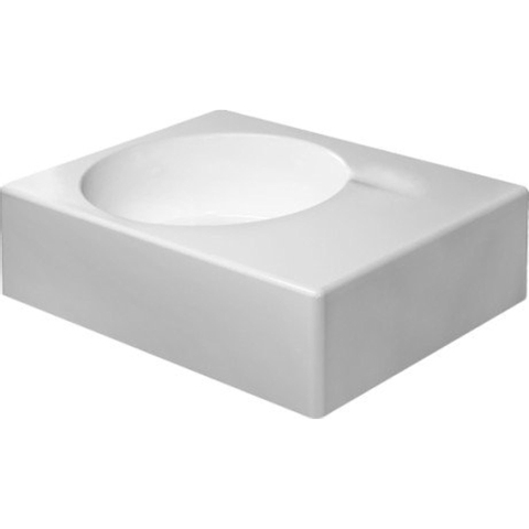Duravit Scola Wastafel - 61.5x46cm - zonder kraangat - met overloop - glans wit 0304115