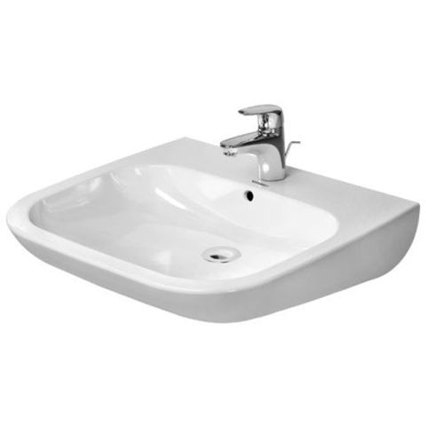 Duravit D-code - D-Code - Vital - wastafel - met overloop - met kraanvlak - 600x550 mm - wit - barriërevrij - wit 0295860